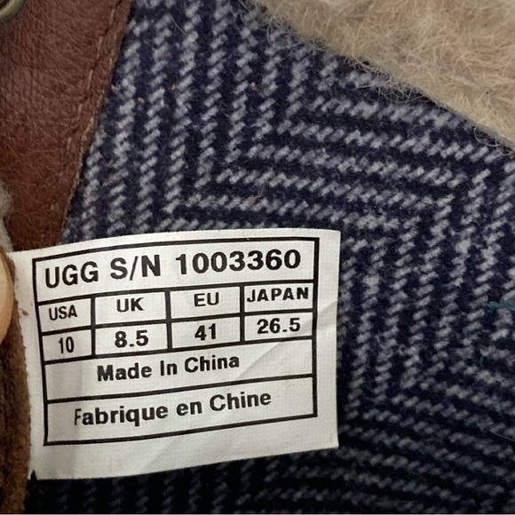 UGG Zea Suede Lace Up Wedge Boot Waterproof Shearling Cuff Brown Leather 10 - Picture 14 of 15